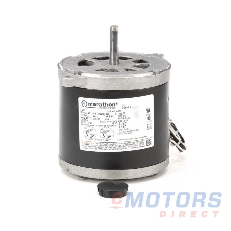 Marathon O102 1/6HP 3450 48M TEFC 115V | eMotors Direct